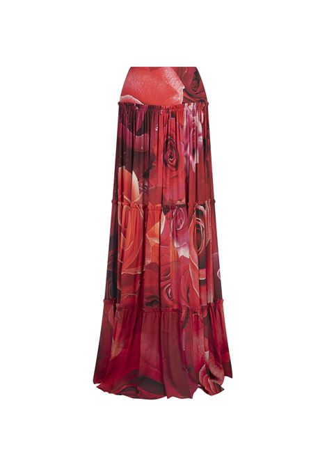 Gonna Lunga Con Stampa Rose ROBERTO CAVALLI | UKT309-KWN4802000